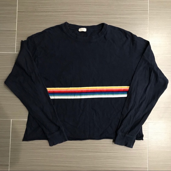John Galt Rainbow Cropped Long Sleeve - Picture 2 of 7